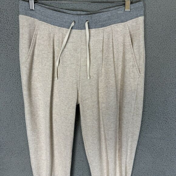 Carbon 2 Cobalt Pants Mens L Beige Thermal Sweatpants Elastic Waist Drawstring - Picture 2 of 7